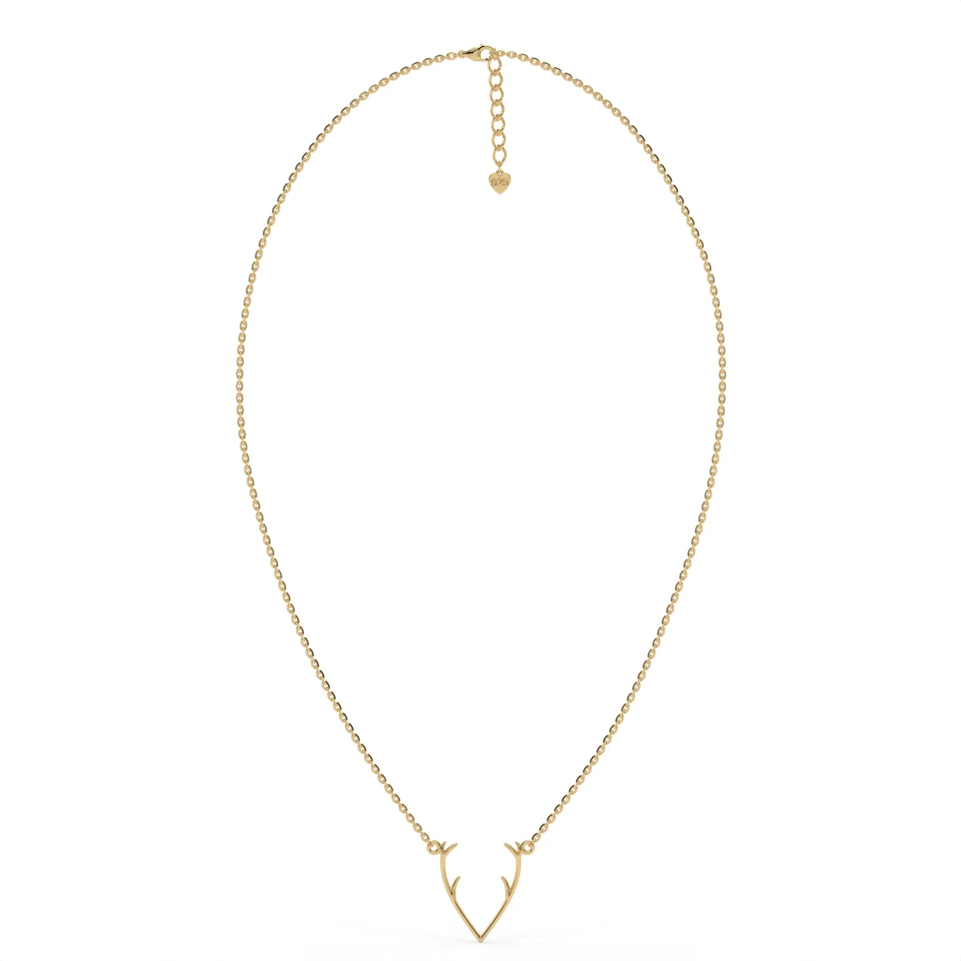 Moonlit Deer Chain Pendant Gold