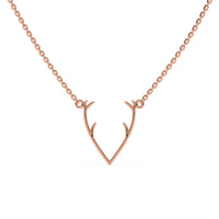 Moonlit Deer Chain Pendant Rose Gold