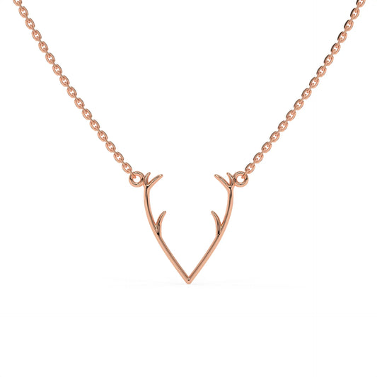 Moonlit Deer Chain Pendant Rose Gold