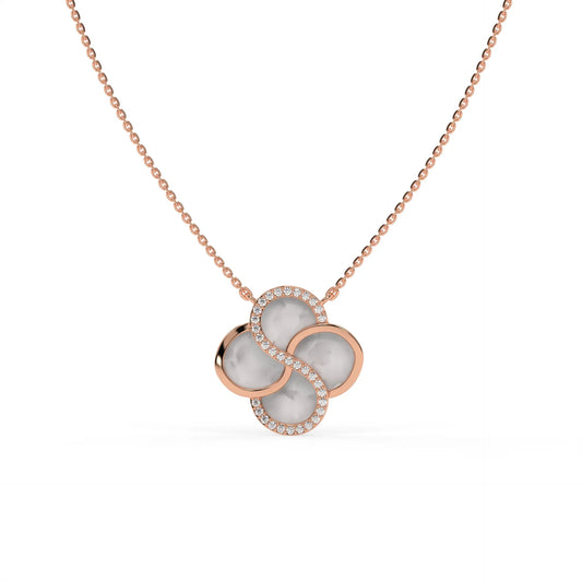 Moonpetal Chain Pendant Rose Gold