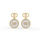 Mother of Pearl Emblem Earrings Gold
