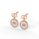 Mother of Pearl Emblem Earrings Rose Gold