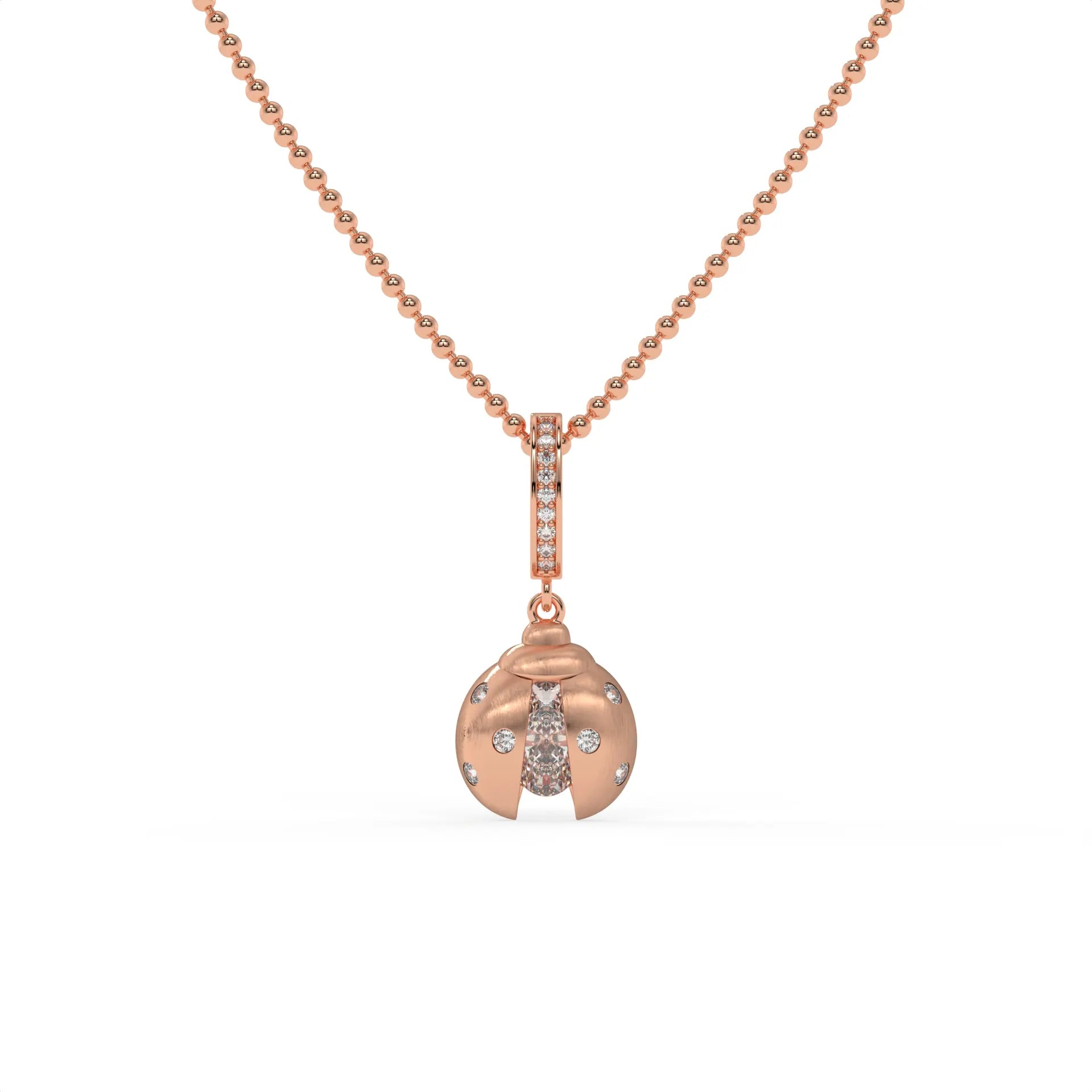 Mystic Ladybug Chain Pendant Rose Gold