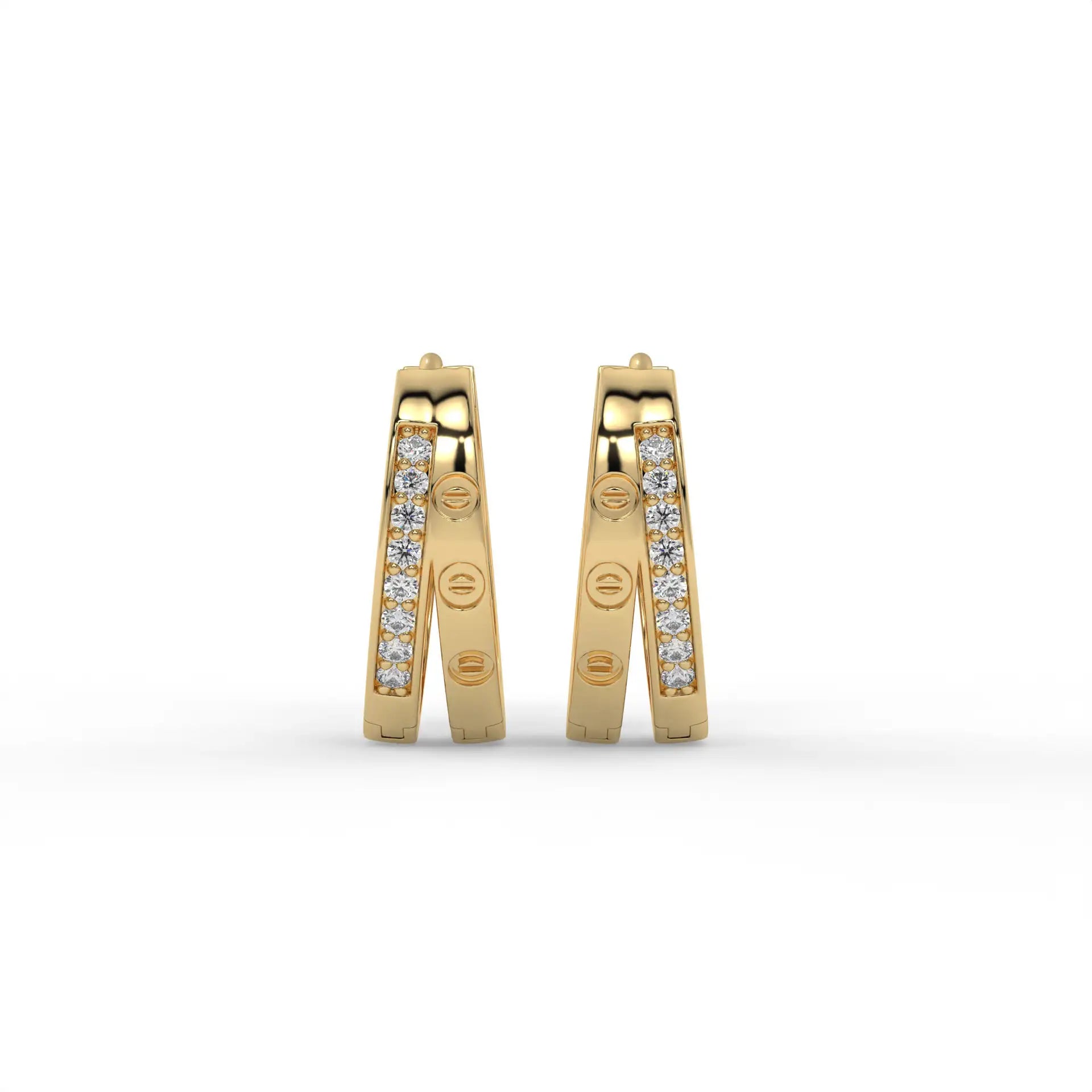Orbit Screw Hoops Gold