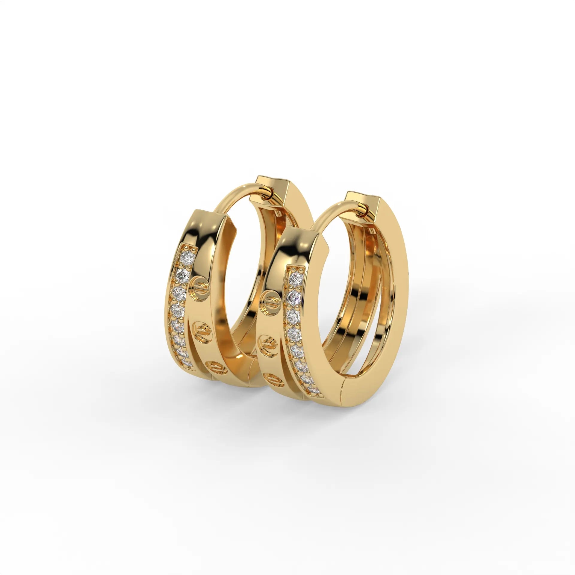 Orbit Screw Hoops Gold