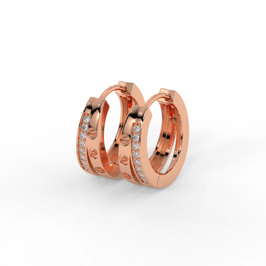 Orbit Screw Hoops Rose Gold