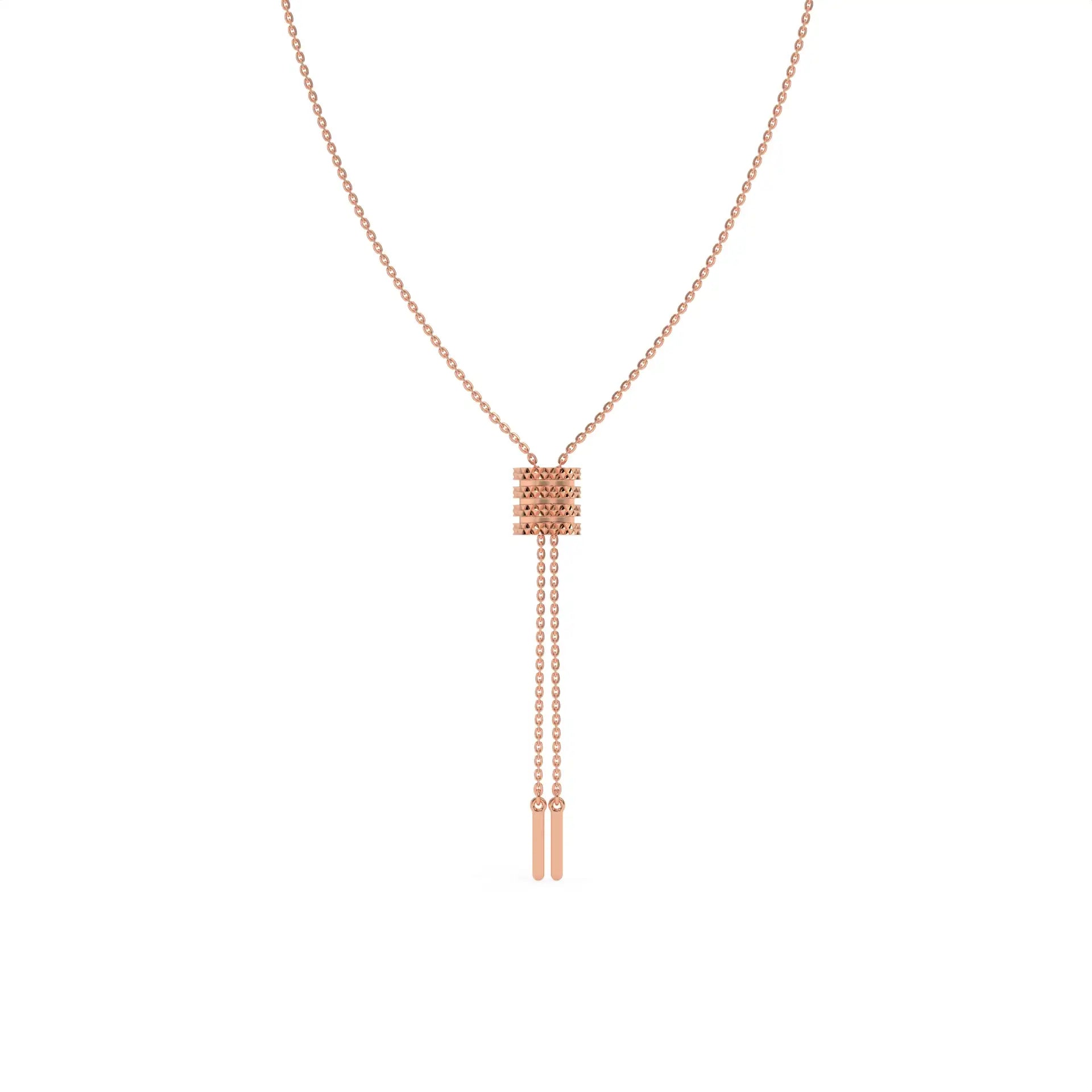 Orbit Tassel Chain Necklace Rose Gold
