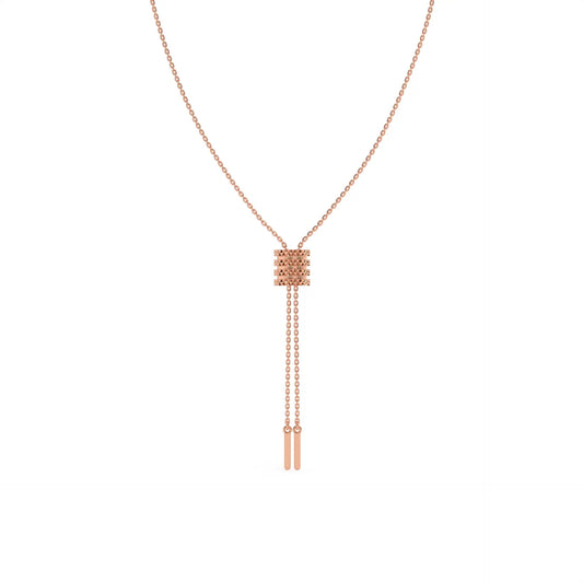 Orbit Tassel Chain Necklace Rose Gold