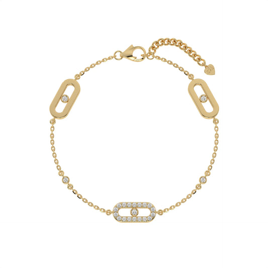 Paper Clip Glow Bracelet Gold