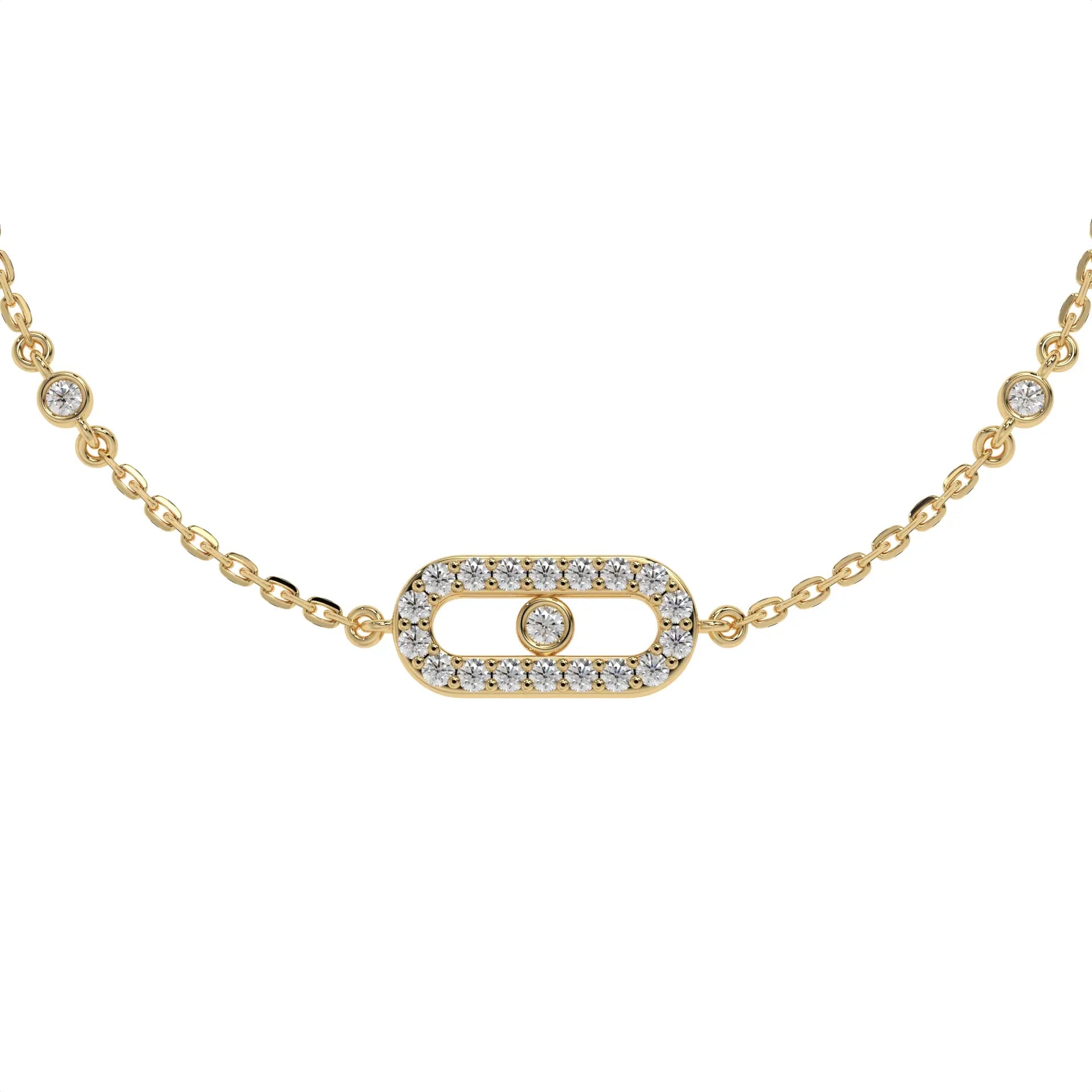 Paper Clip Glow Bracelet Gold