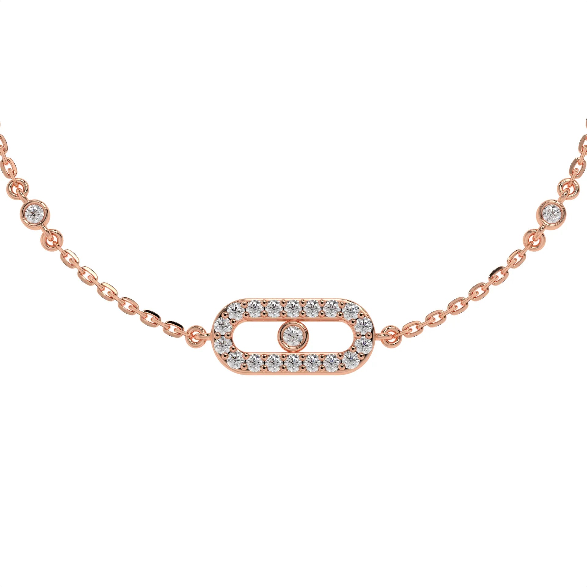 Paper Clip Glow Bracelet Rose Gold