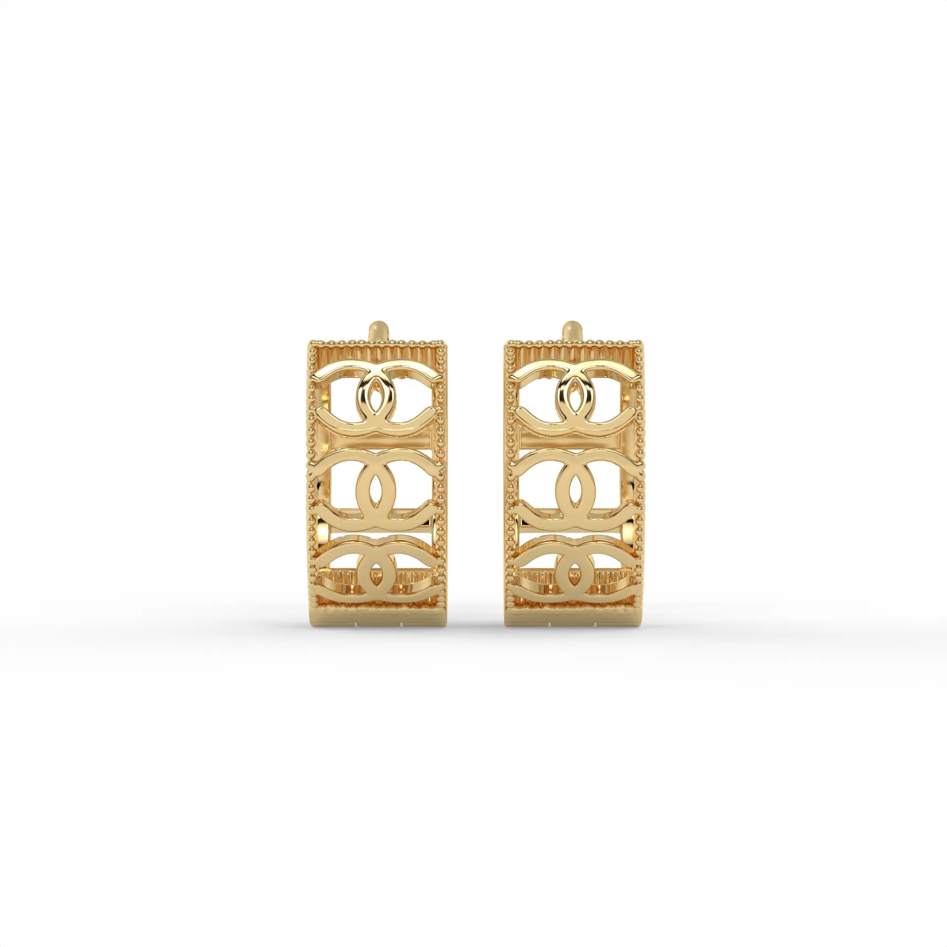Parisian Interlock Hoops Gold