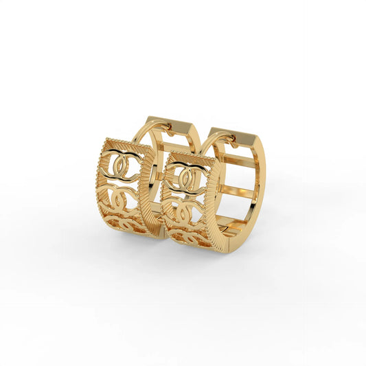 Parisian Interlock Hoops Gold