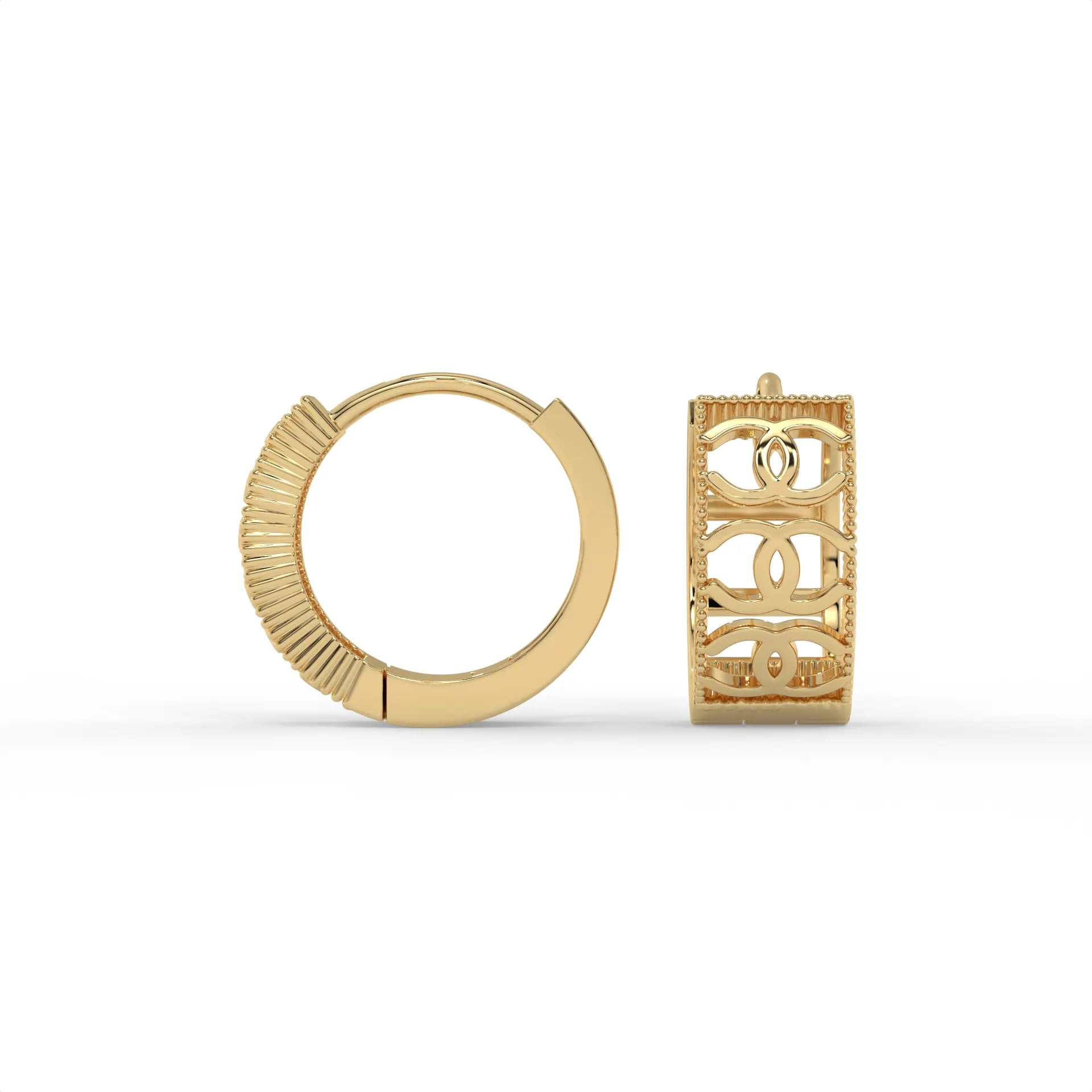 Parisian Interlock Hoops Gold