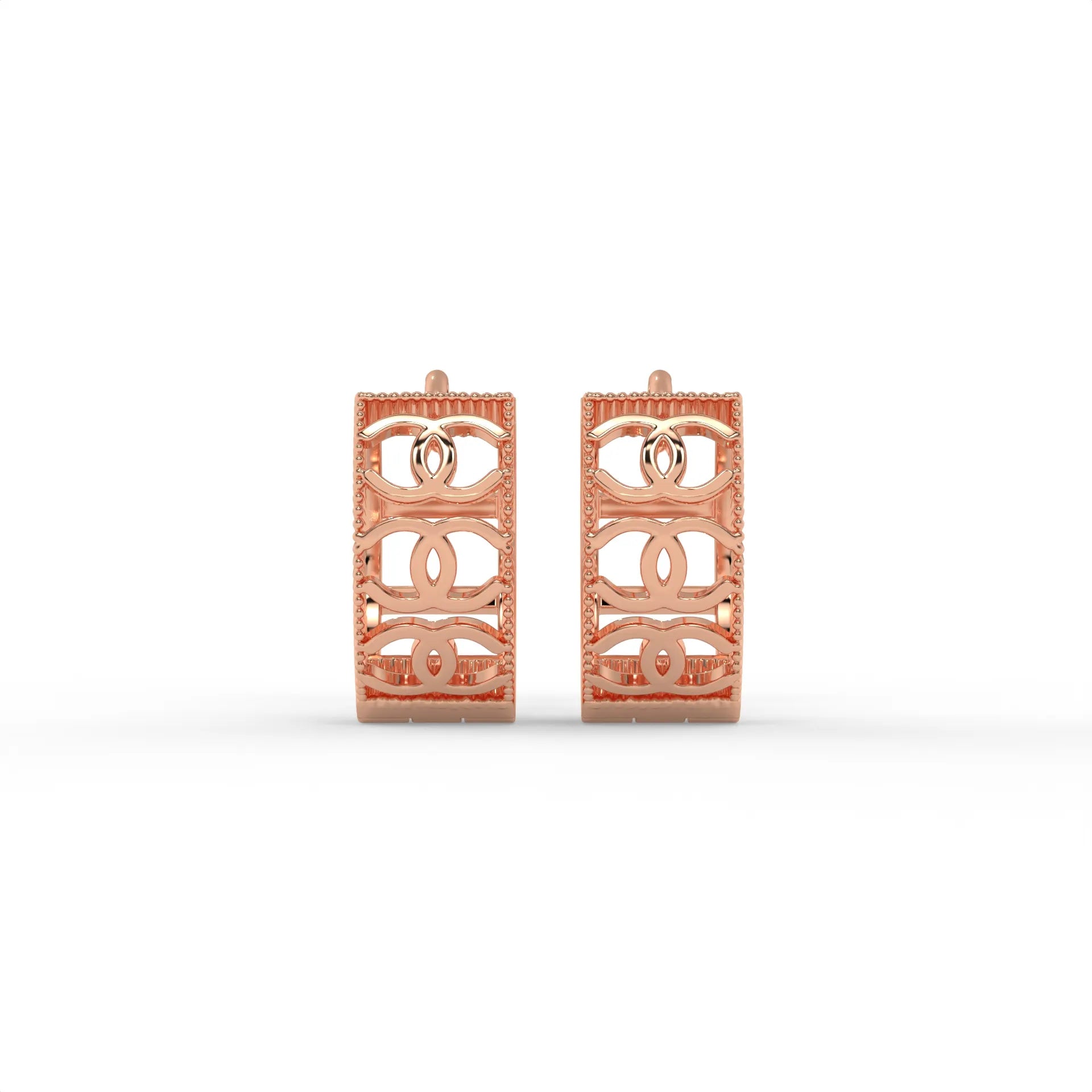 Parisian Interlock Hoops Rose Gold