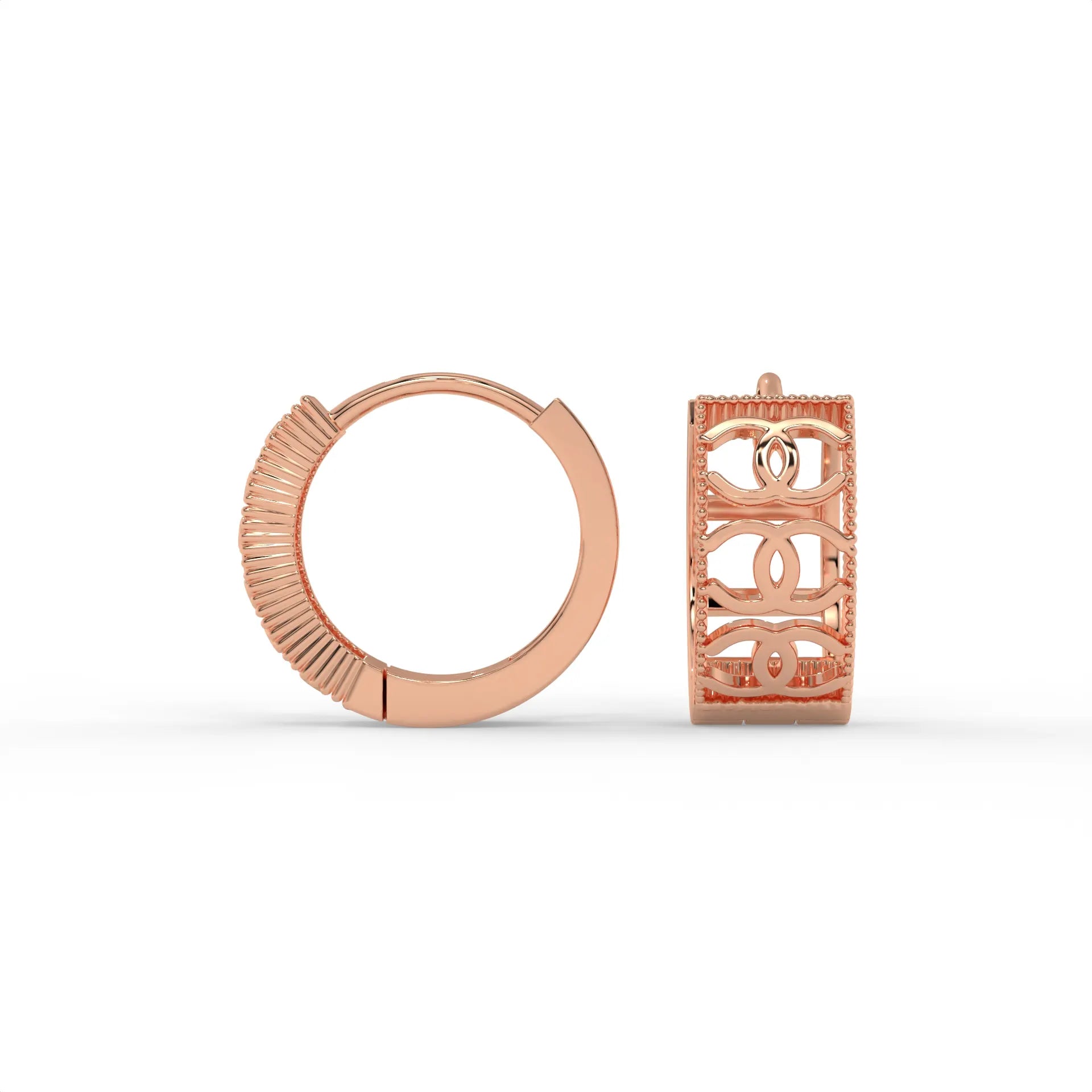 Parisian Interlock Hoops Rose Gold