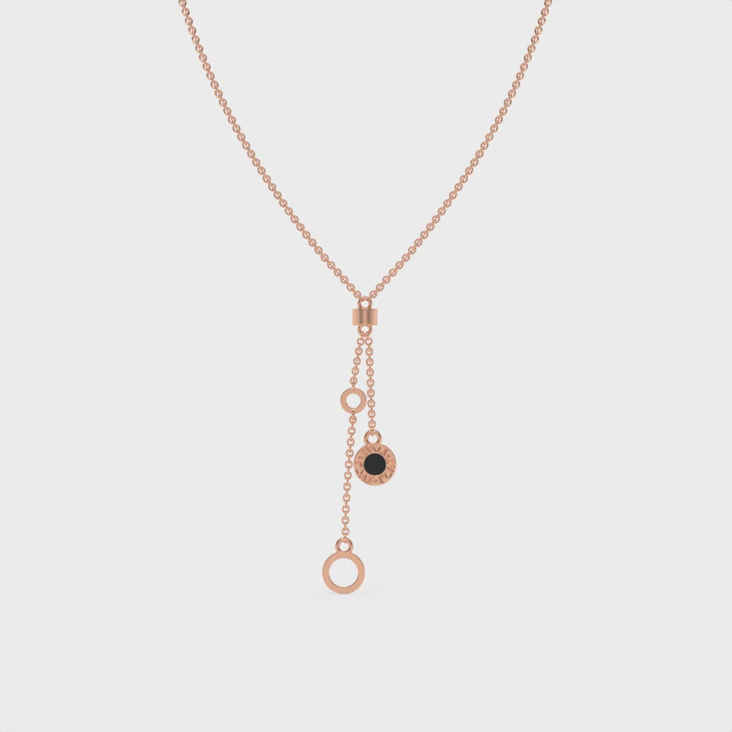 Yin & Yang Chain Necklace Rose Gold
