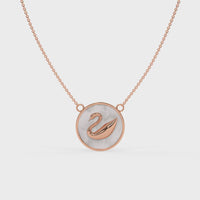 Misty Swan Chain Pendant Rose Gold