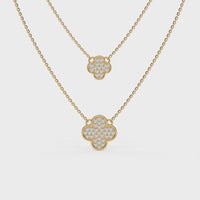 Clover Duo Chain Necklace Gold