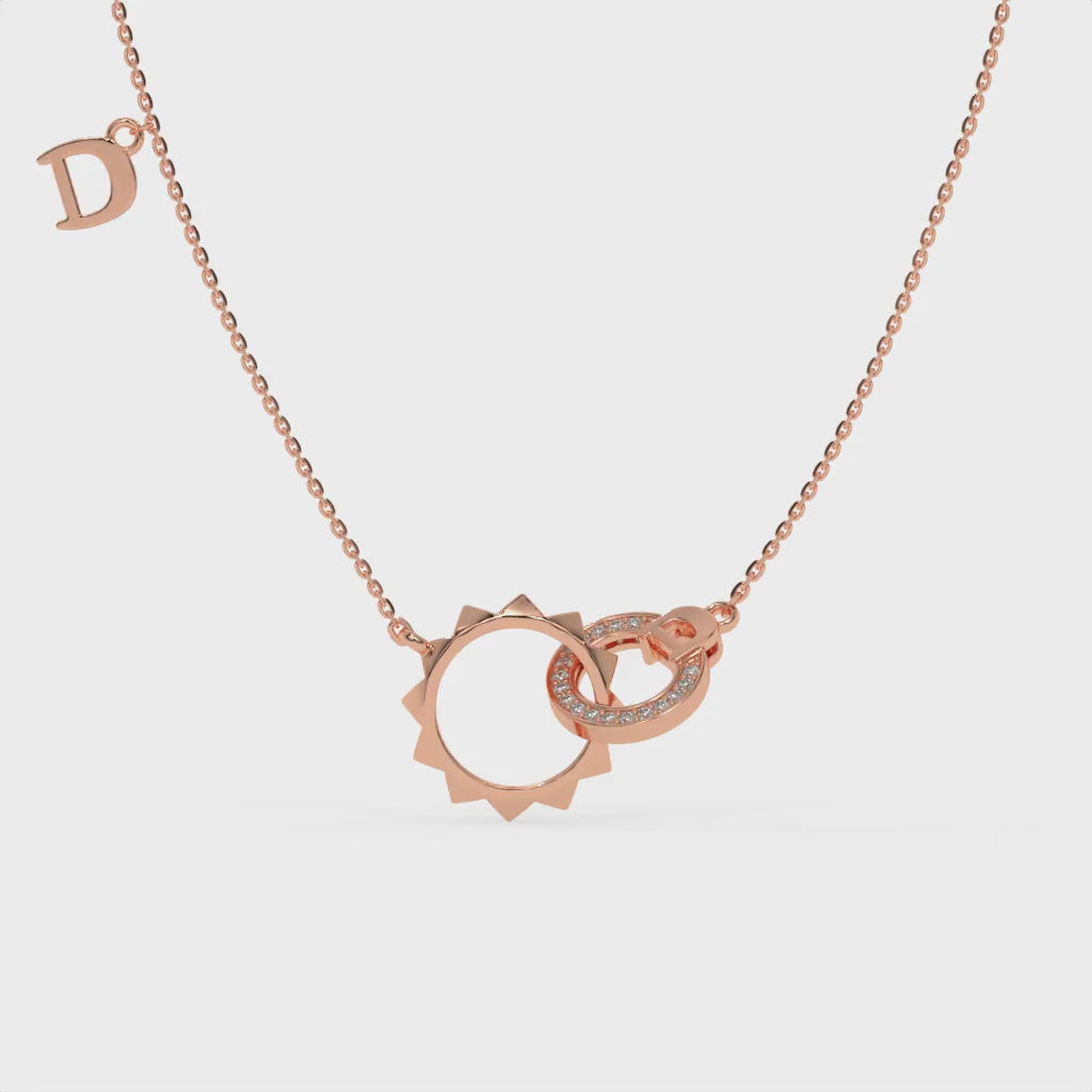 D'Or Charm Chain Pendant Rose Gold