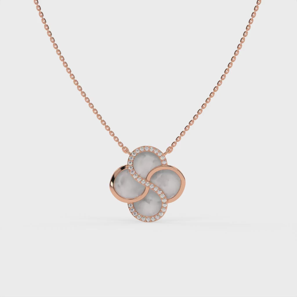 Moonpetal Chain Pendant Rose Gold