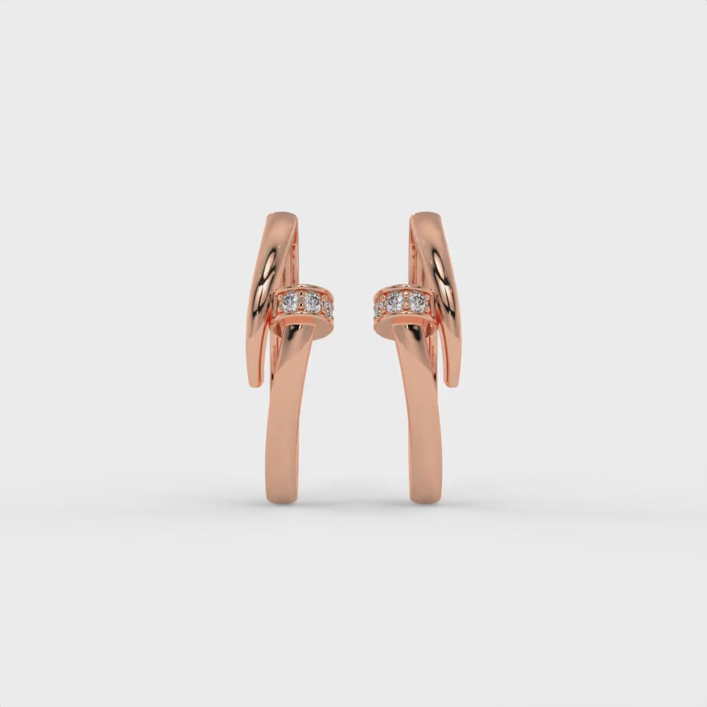 Signature Nail Hoops Rose Gold