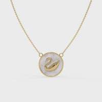 Misty Swan Chain Pendant Gold
