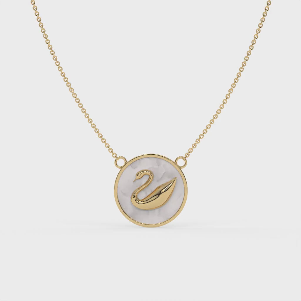 Misty Swan Chain Pendant Gold