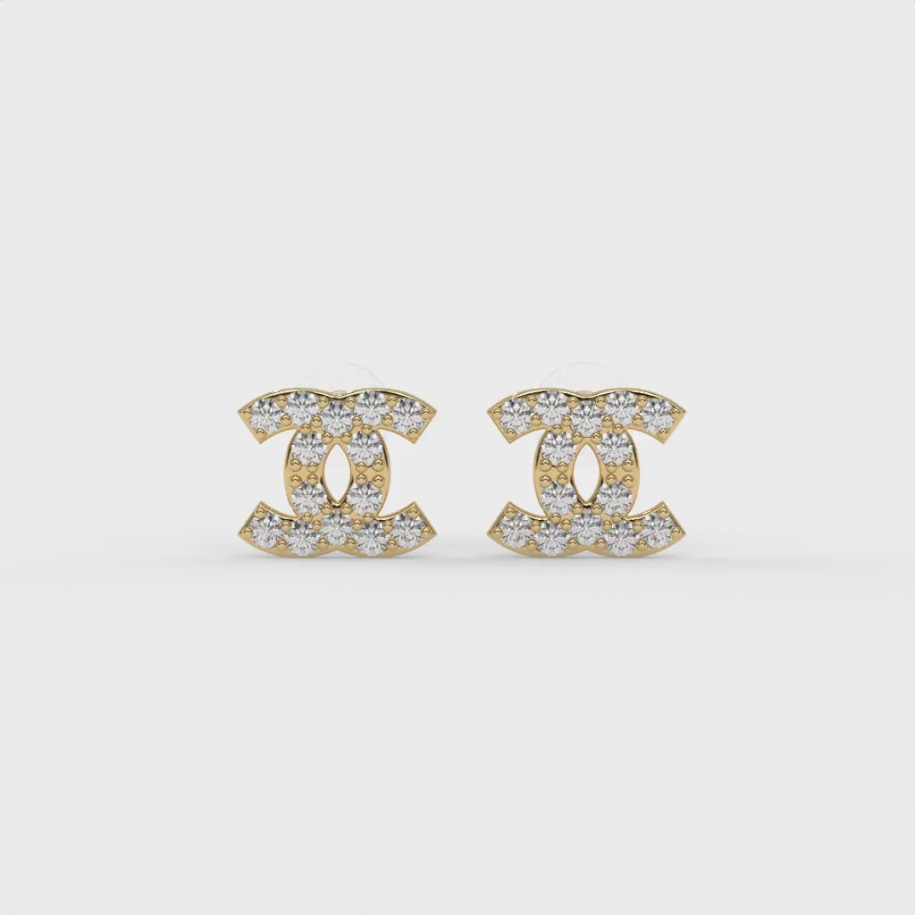 Classic Crystal Earrings Gold