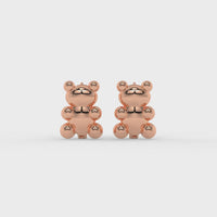 Tiny Teddy Hoops Rose Gold