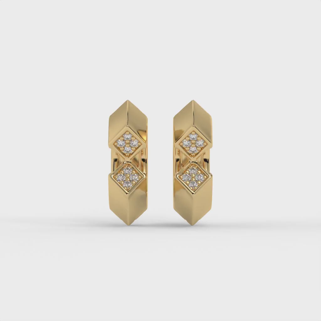 Lustre Edge Hoops Gold