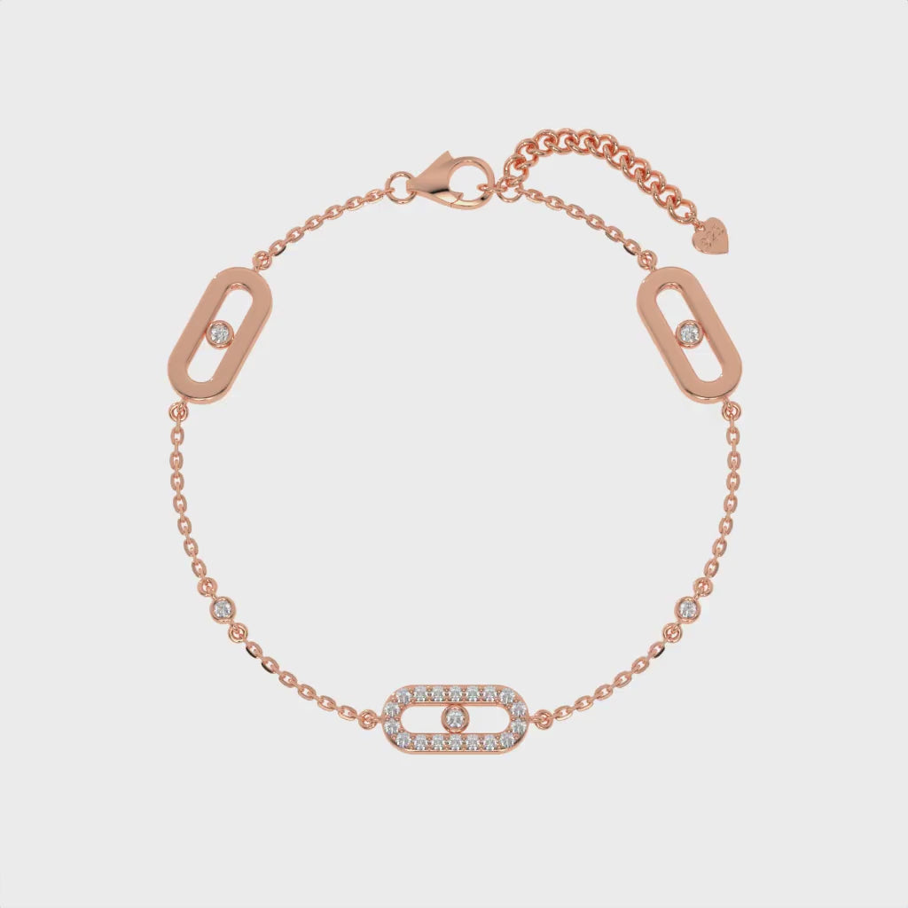 Paper Clip Glow Bracelet Rose Gold