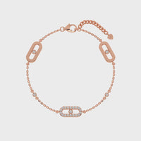 Paper Clip Glow Bracelet Rose Gold