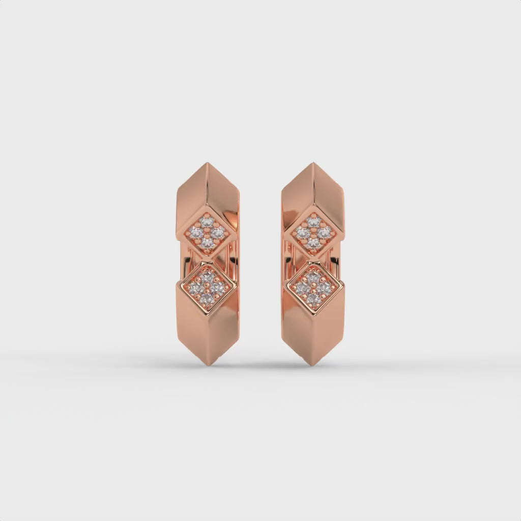Lustre Edge Hoops Rose Gold