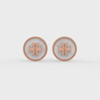 Signature Mother of Pearl Earrings Rose Gold