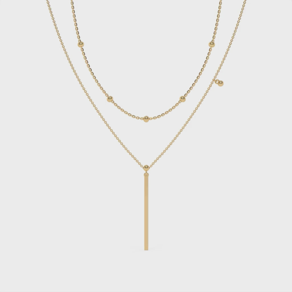 Layered Drop Chain Necklace