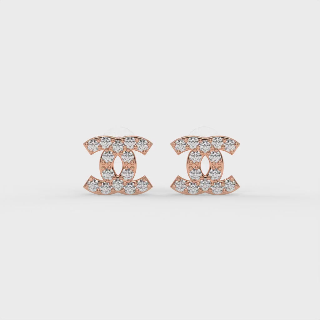 Classic Crystal Earrings Rose Gold