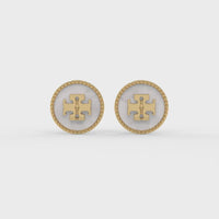 Signature Mother of Pearl Earrings Gold