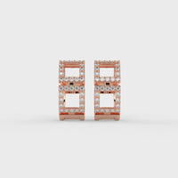 Manhattan Lattice Hoops Rose Gold