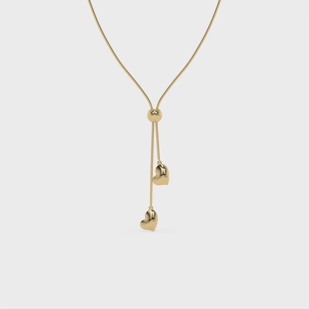 Duet of Hearts Chain Necklace