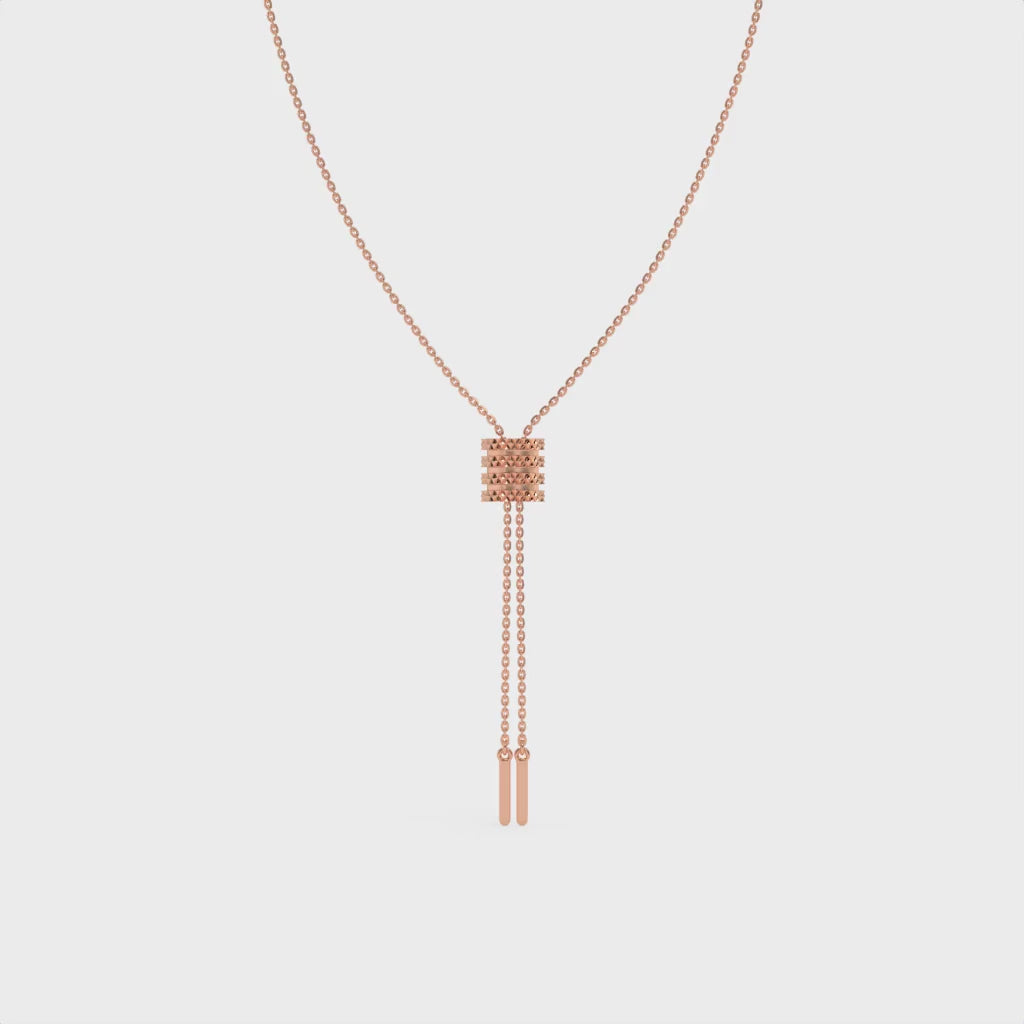 Orbit Tassel Chain Necklace Rose Gold