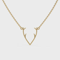 Moonlit Deer Chain Pendant Gold