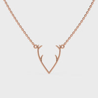 Moonlit Deer Chain Pendant Rose Gold