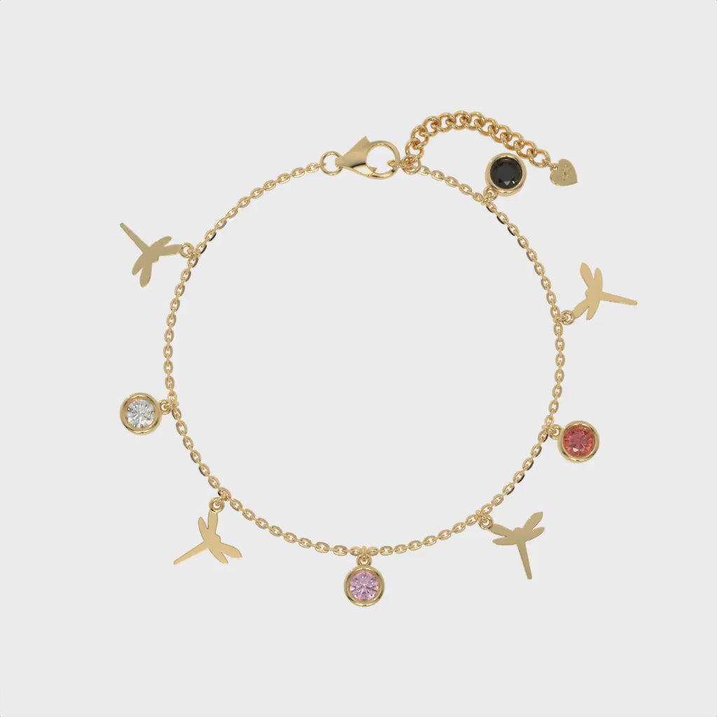 Celestial Dragonfly Charm Bracelet