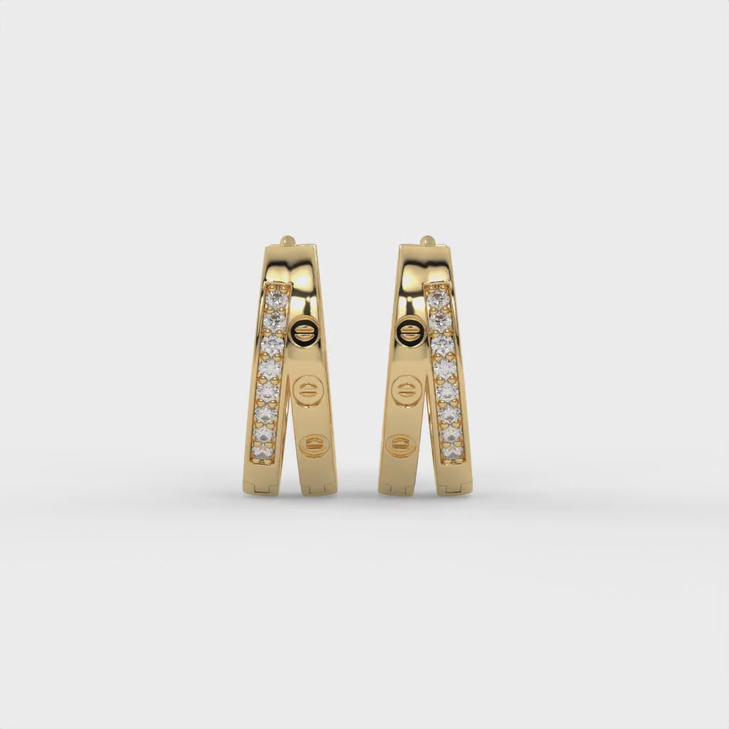 Orbit Screw Hoops Gold