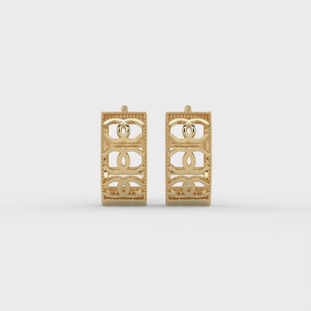 Parisian Interlock Hoops Gold
