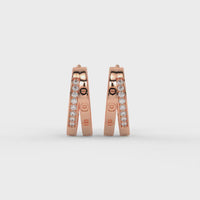 Orbit Screw Hoops Rose Gold
