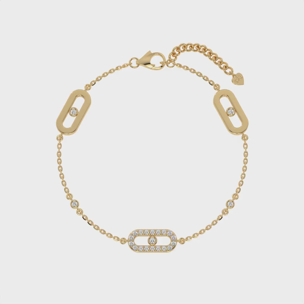 Paper Clip Glow Bracelet Gold