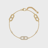 Paper Clip Glow Bracelet Gold