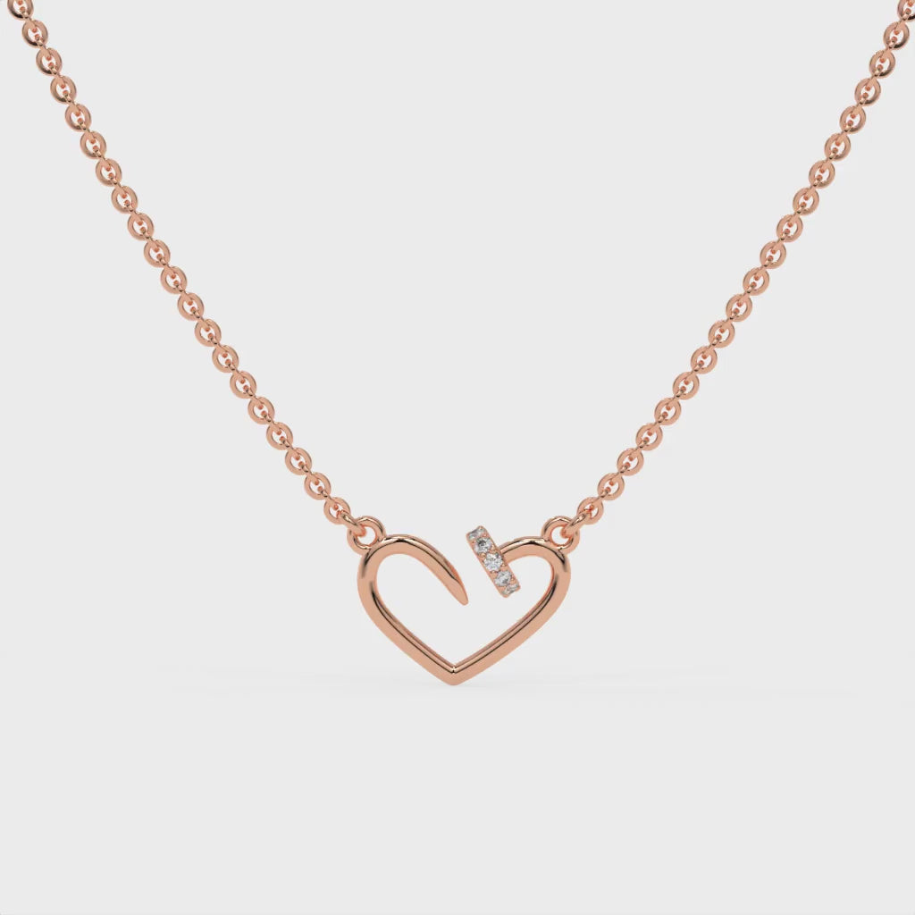 The Cupid Nail Chain Pendant Rose Gold